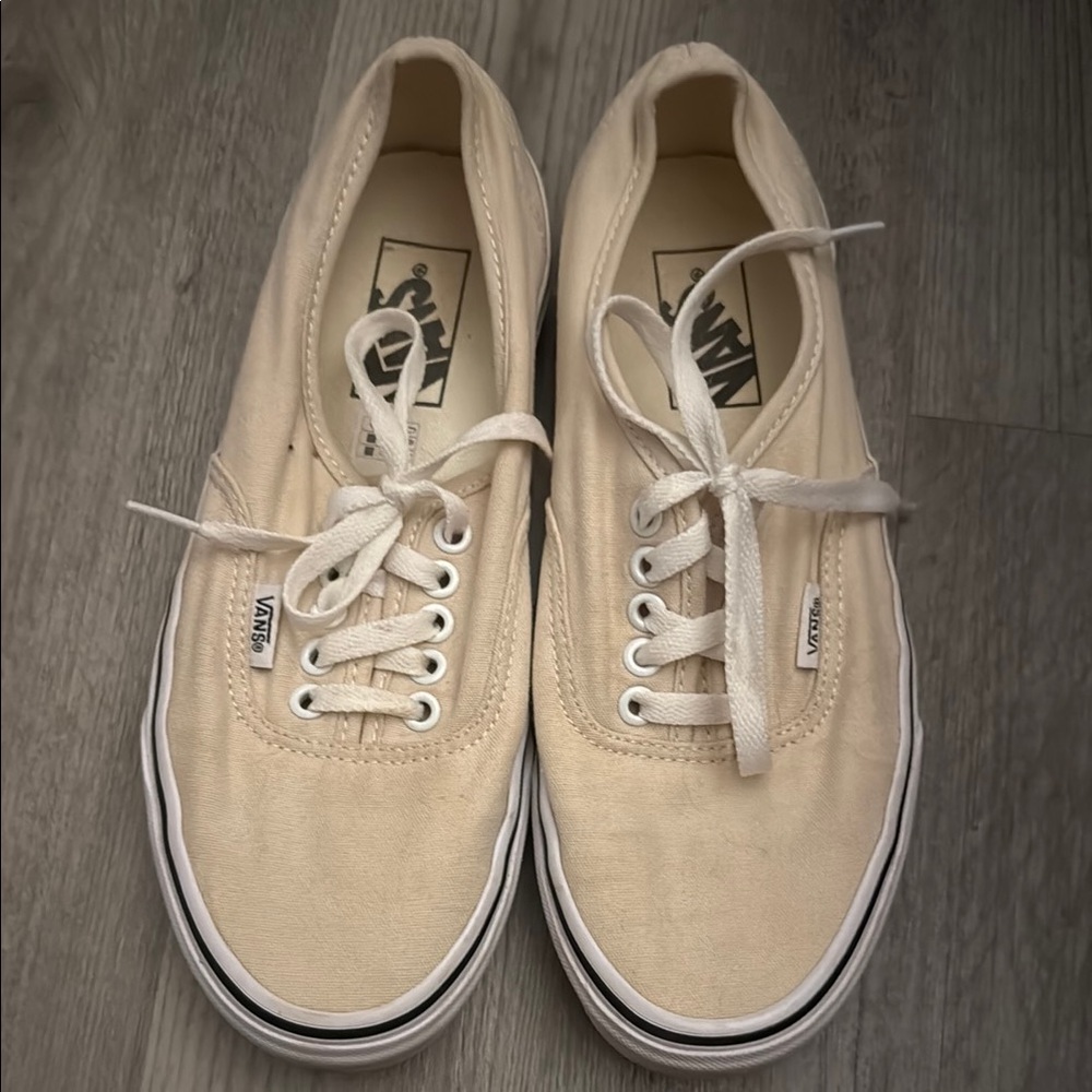 Vans Cream Canvas Sneakers Classic Style